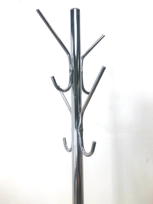 1970s Modernist Chrome Coat Rack with 8 Hooks from OffCenterModern