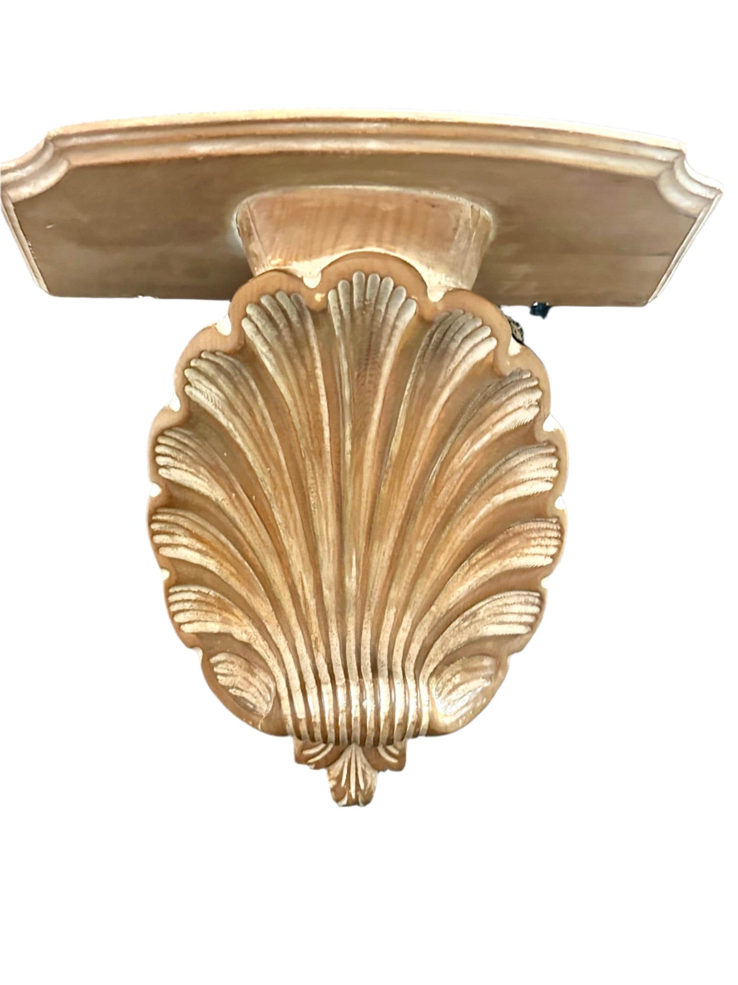 large ancathus leave with shelf on top wall shelf or corbel in whitewashed wood