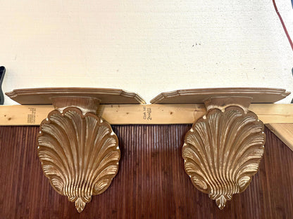 PAIR Vintage Solid Wood Ancathus Leave Wall Shelves