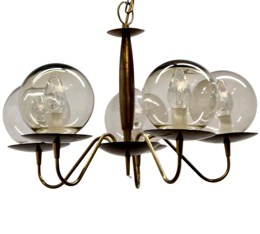 Mid Century 5 Arm Bronze Chandelier from OffCenterModern