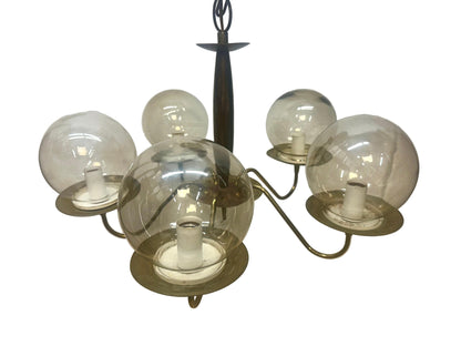 Mid Century 5 Arm Bronze Chandelier from OffCenterModern
