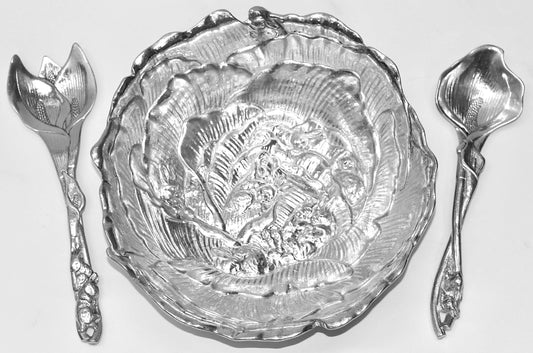 Vintage Arthur Court Bunny Salad Bowl with Bunny Serving Utensils