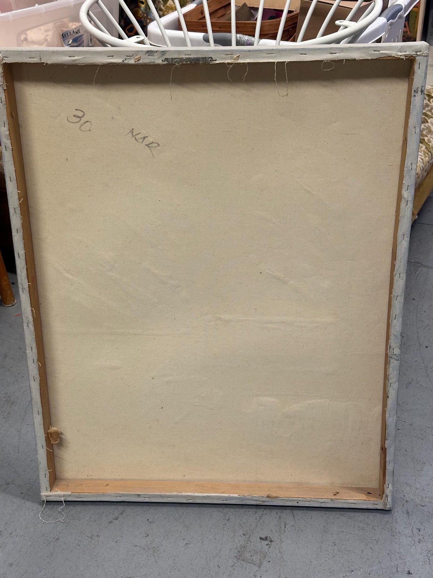 Large Vintage Abstract Expressionist Painting Signed from OffCenterModern