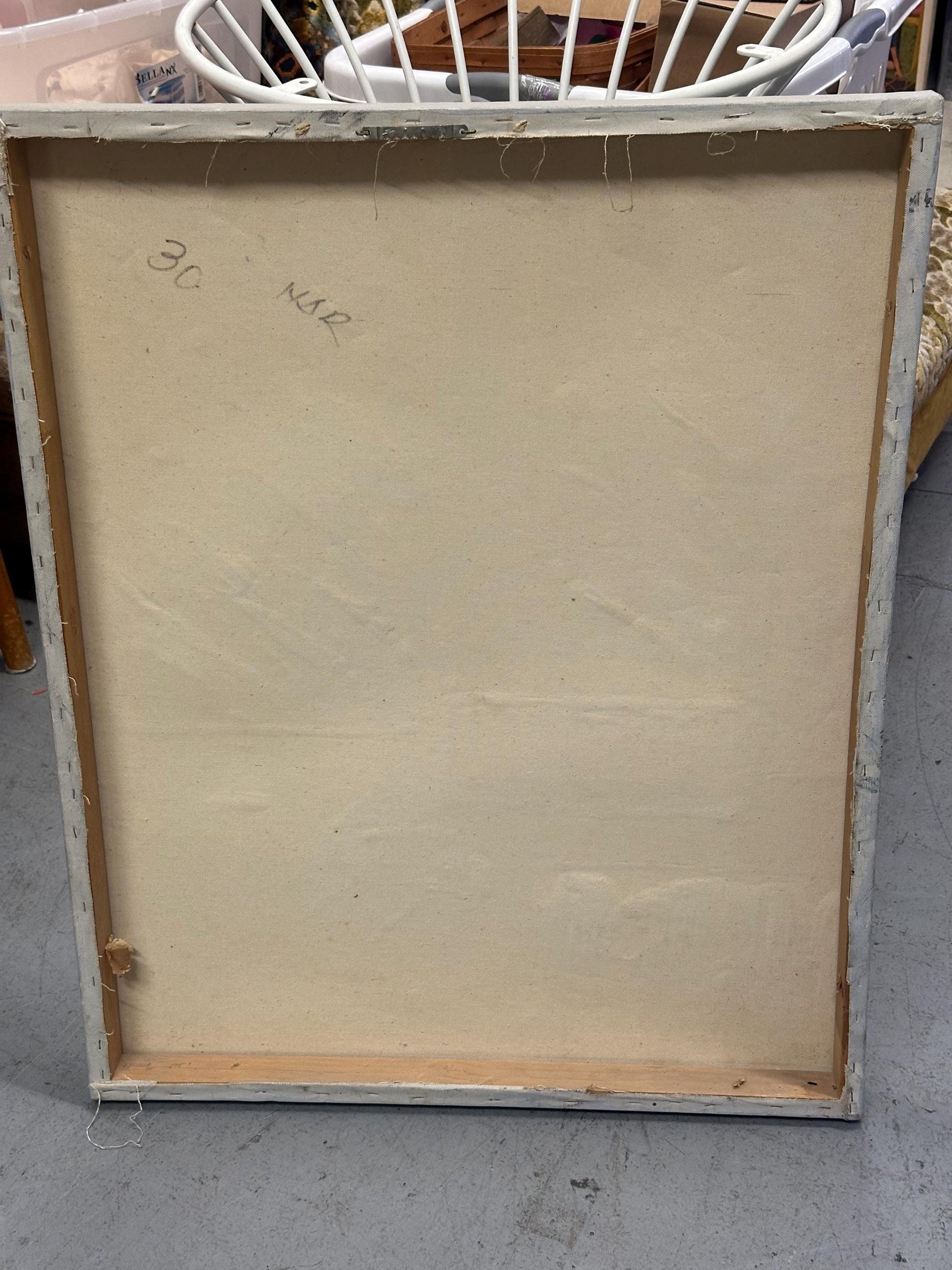 Large Vintage Abstract Expressionist Painting Signed from OffCenterModern