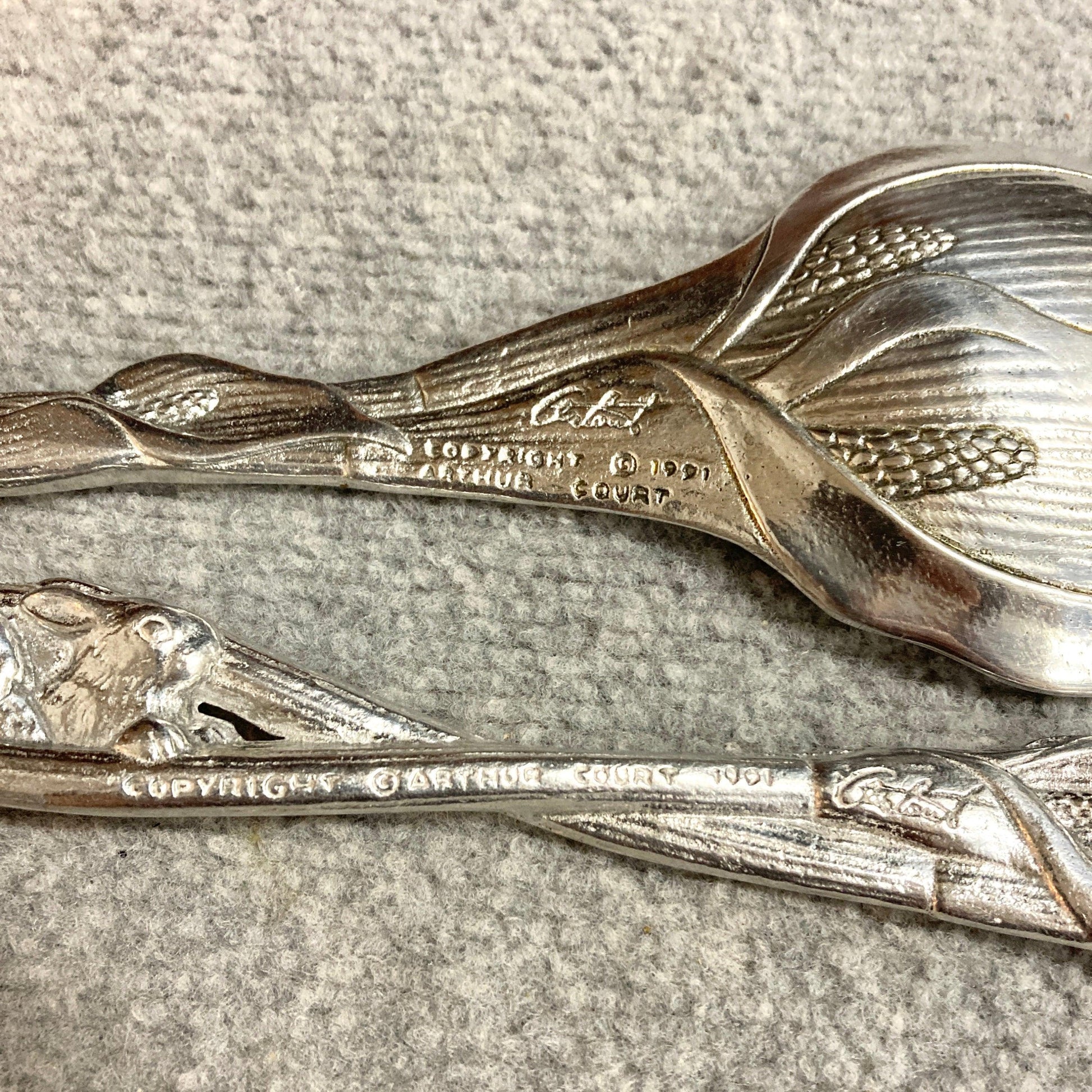 Vintage Arthur Court Bunny Salad Bowl with Bunny Serving Utensils