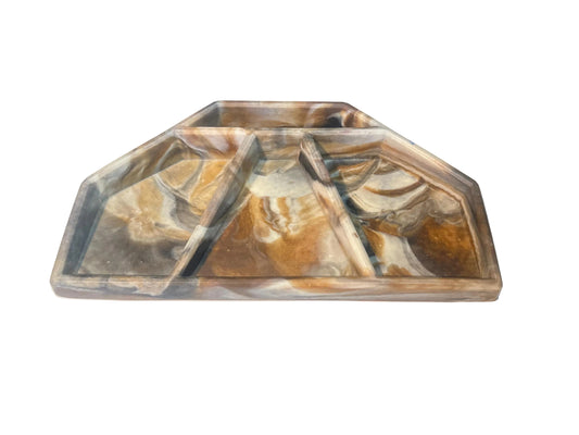 Vintage Danish Modern Teak Divided Snack Tray from OffCenterModern