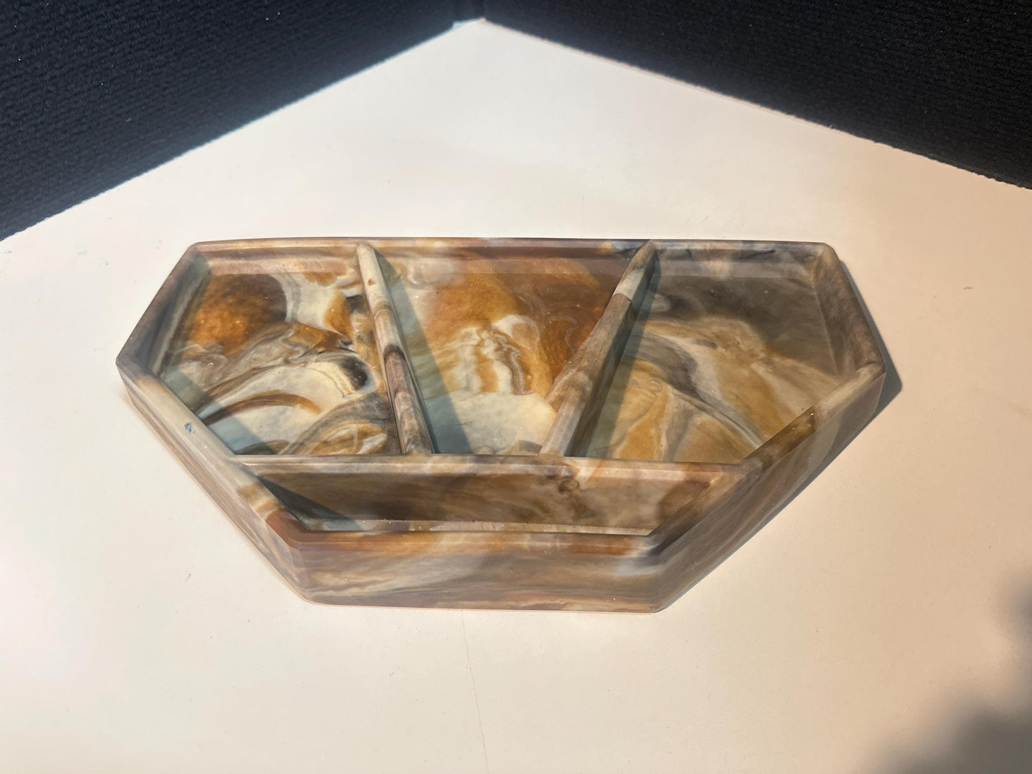Vintage Danish Modern Teak Divided Snack Tray from OffCenterModern