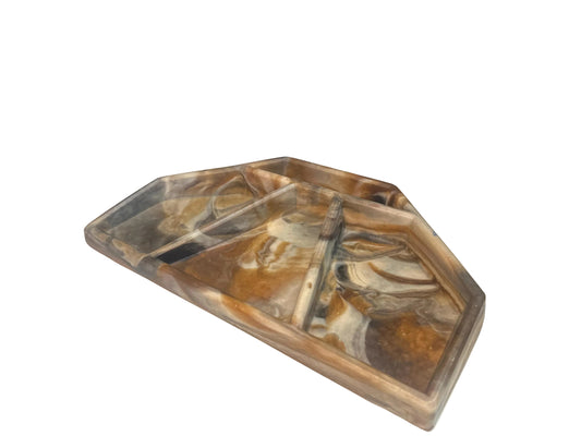 Vintage Danish Modern Teak Divided Snack Tray from OffCenterModern