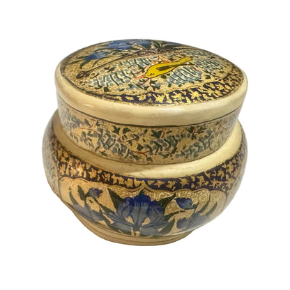 Vintage Kashmiri Papier-mache Lacquerware Decorative Trinket Box from OffCenterModern