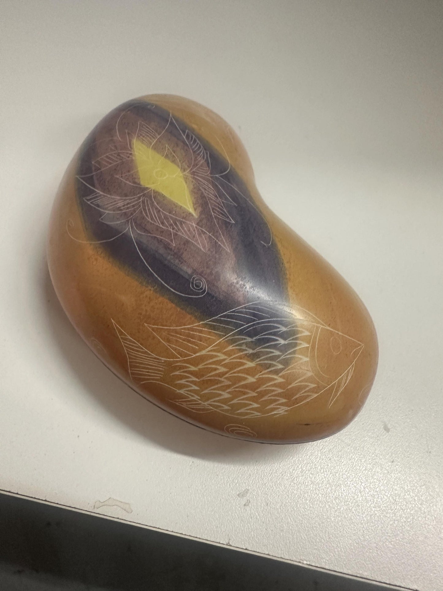 Vintage Soapstone Trinket Jewelry Box from OffCenterModern