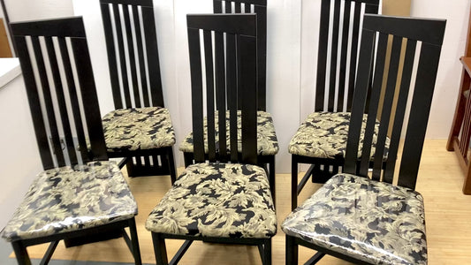 6 Pc. Set - Post-Modern High Slat Back Dinning Chairs