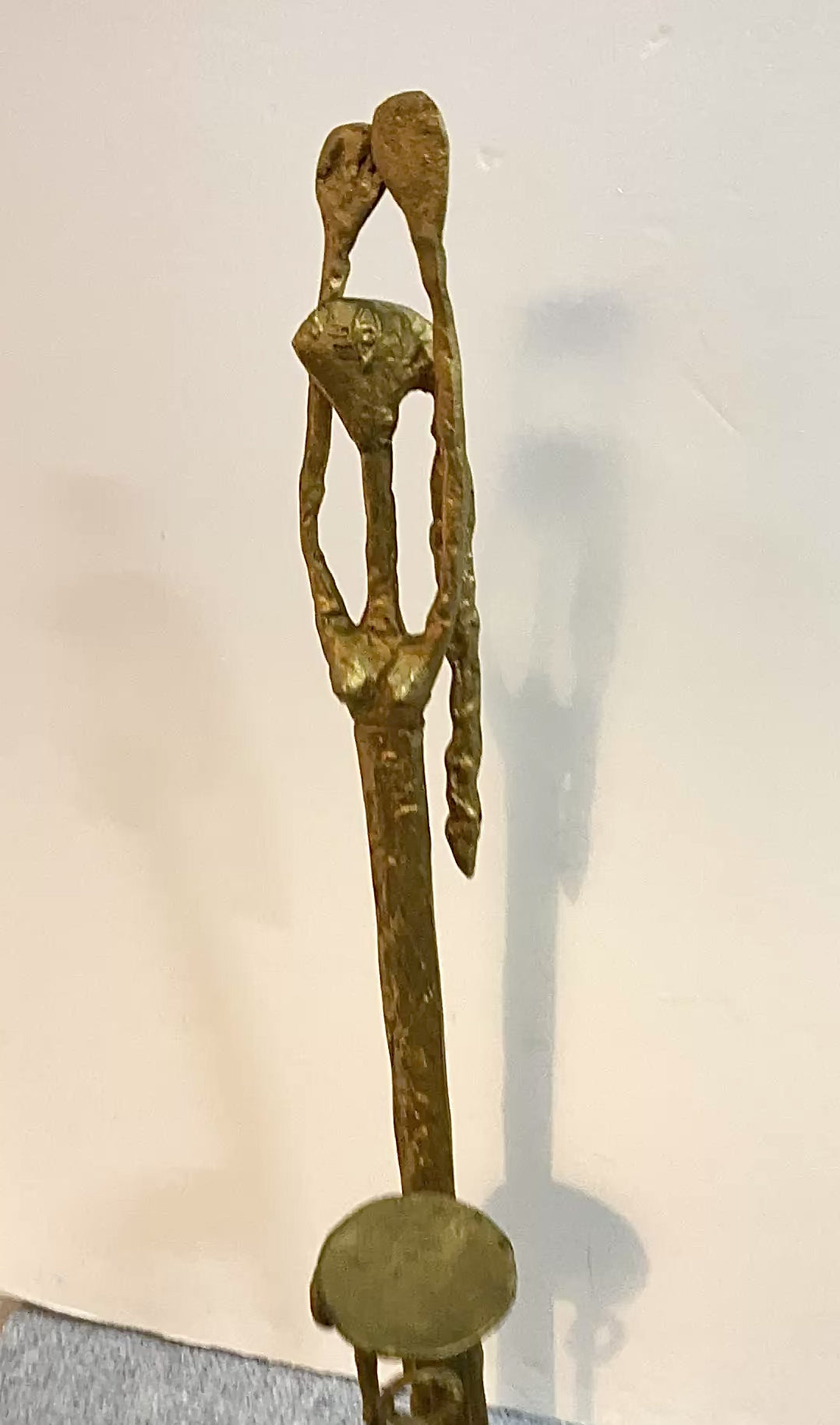 1970's Abstract Gold Glit Greek Goddess Candle Holder