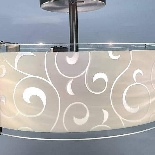 Brushed Nickel 3-Bulb Semi Flush Mount Light