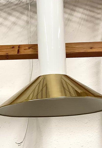 Large Murano Vistosi Glass Pendant Light with Brass Shade