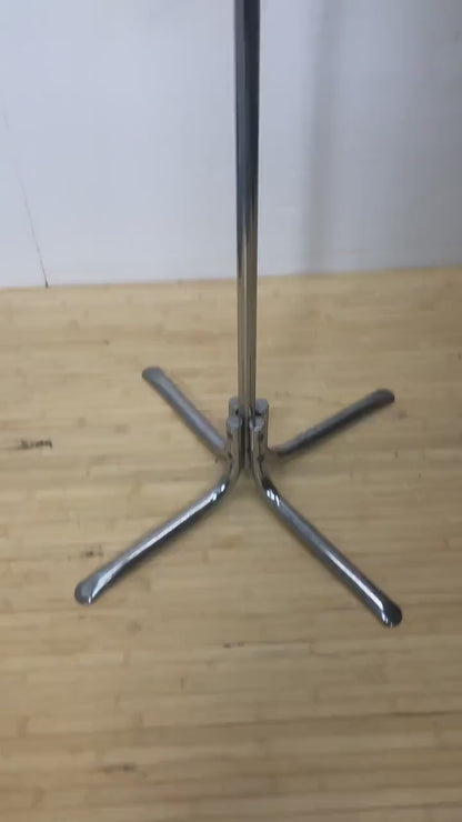1970s Modernist Chrome Coat Rack with 8 Hooks