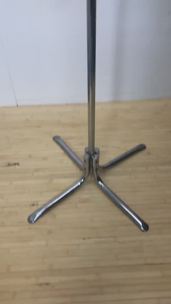 1970s Modernist Chrome Coat Rack with 8 Hooks