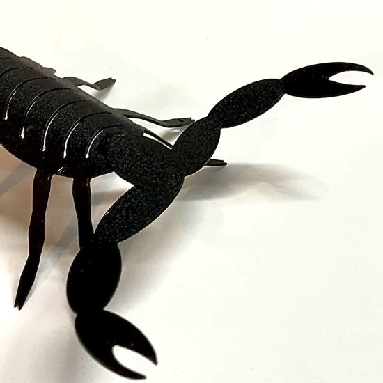 Black Metal Scorpion Silhouette Statue