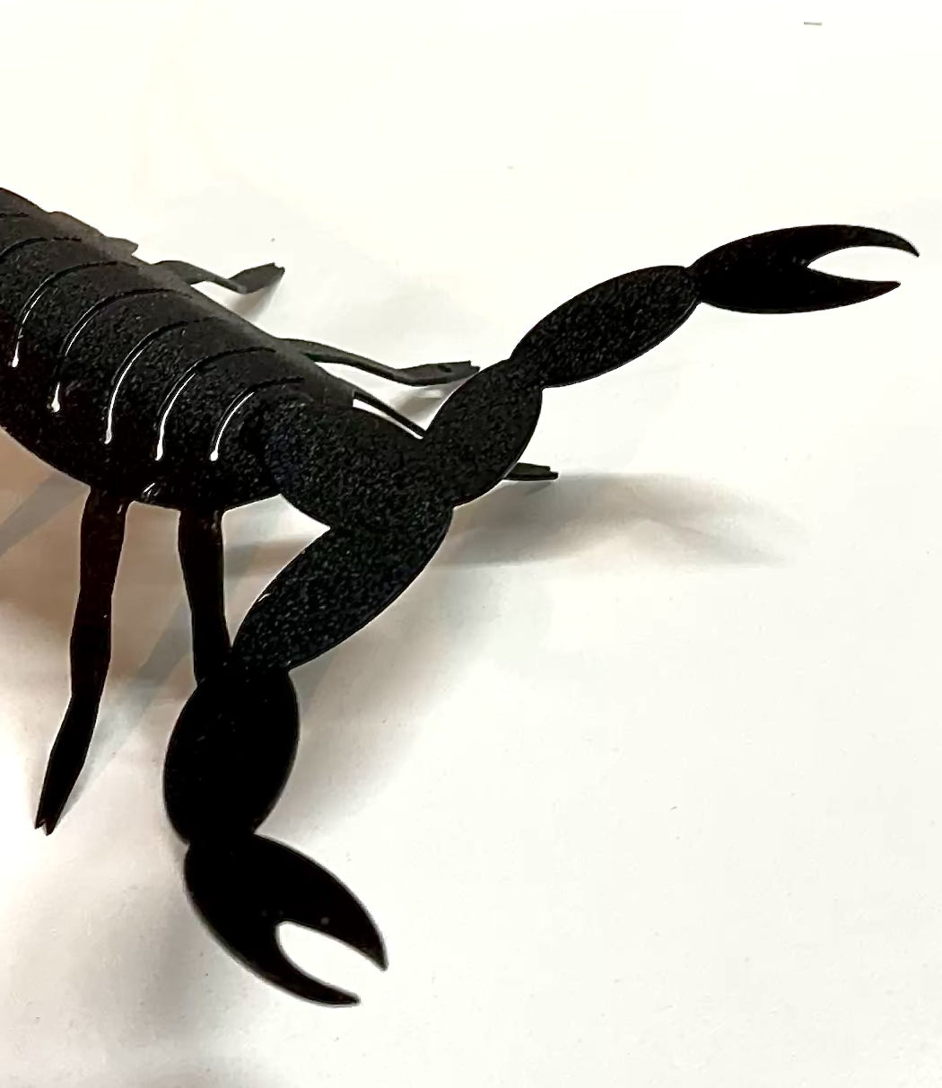 Black Metal Scorpion Silhouette Statue