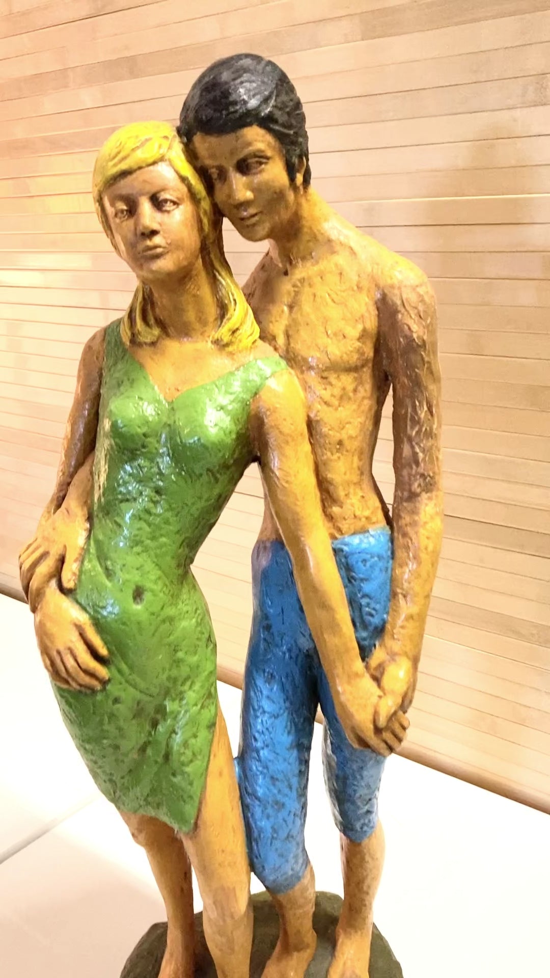 Loving beach couple Chalkware sculpture