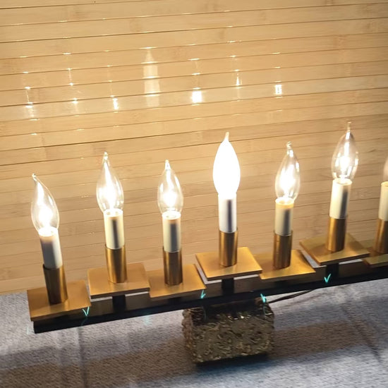 Brutalist Seven Arm Electric Candelabra