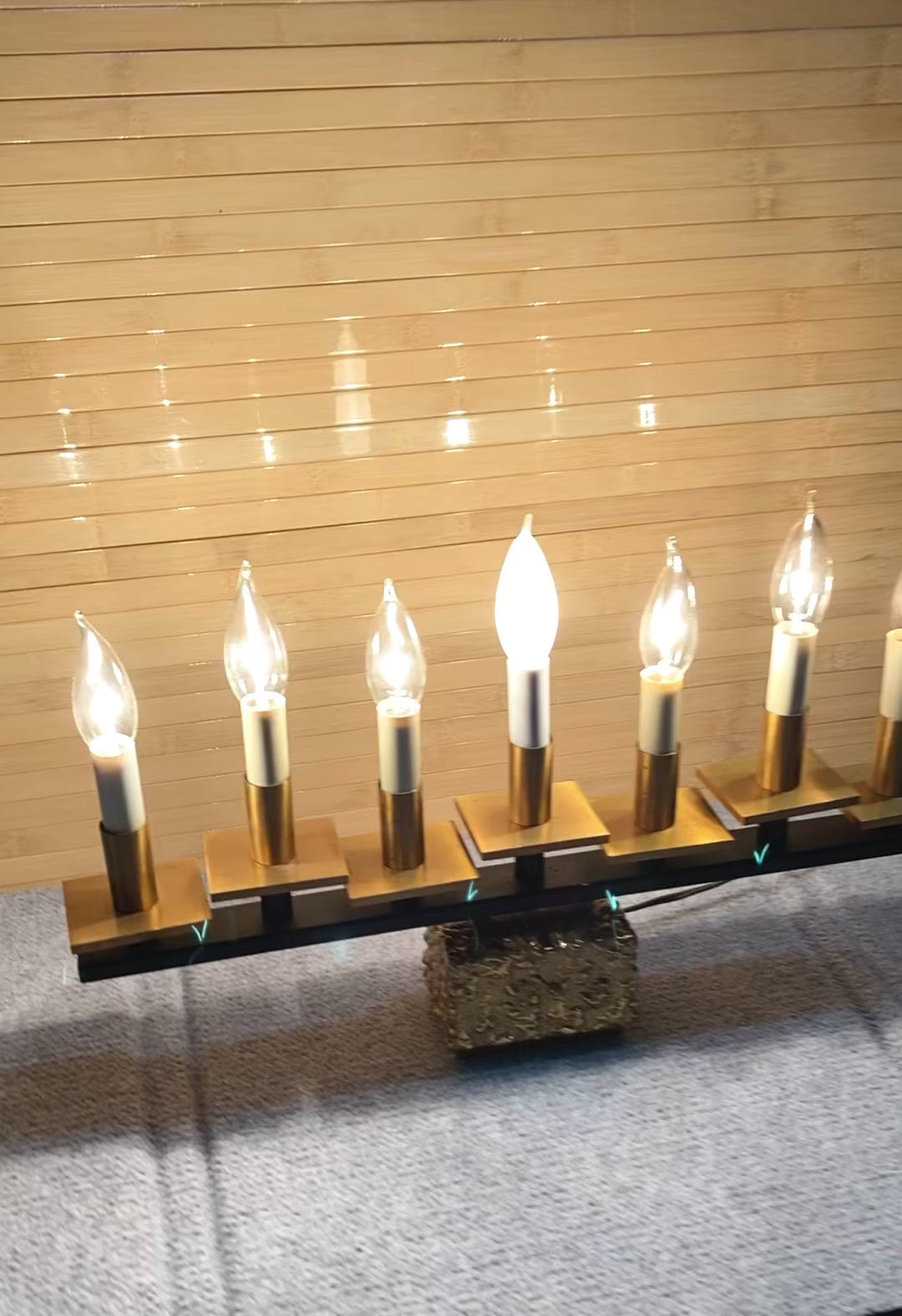 Brutalist Seven Arm Electric Candelabra