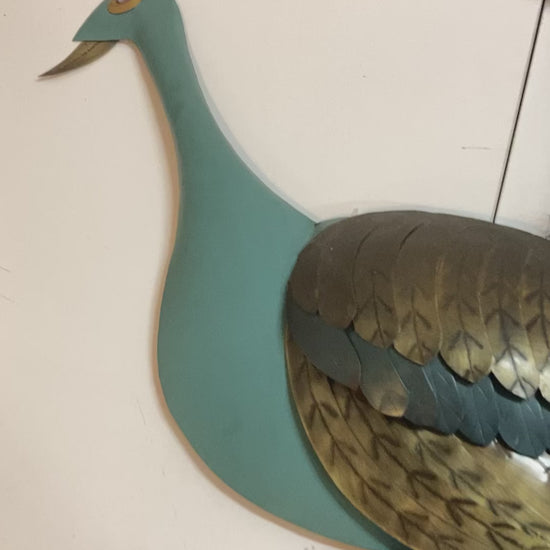 3-D Metal Peacock Wall Sculpture