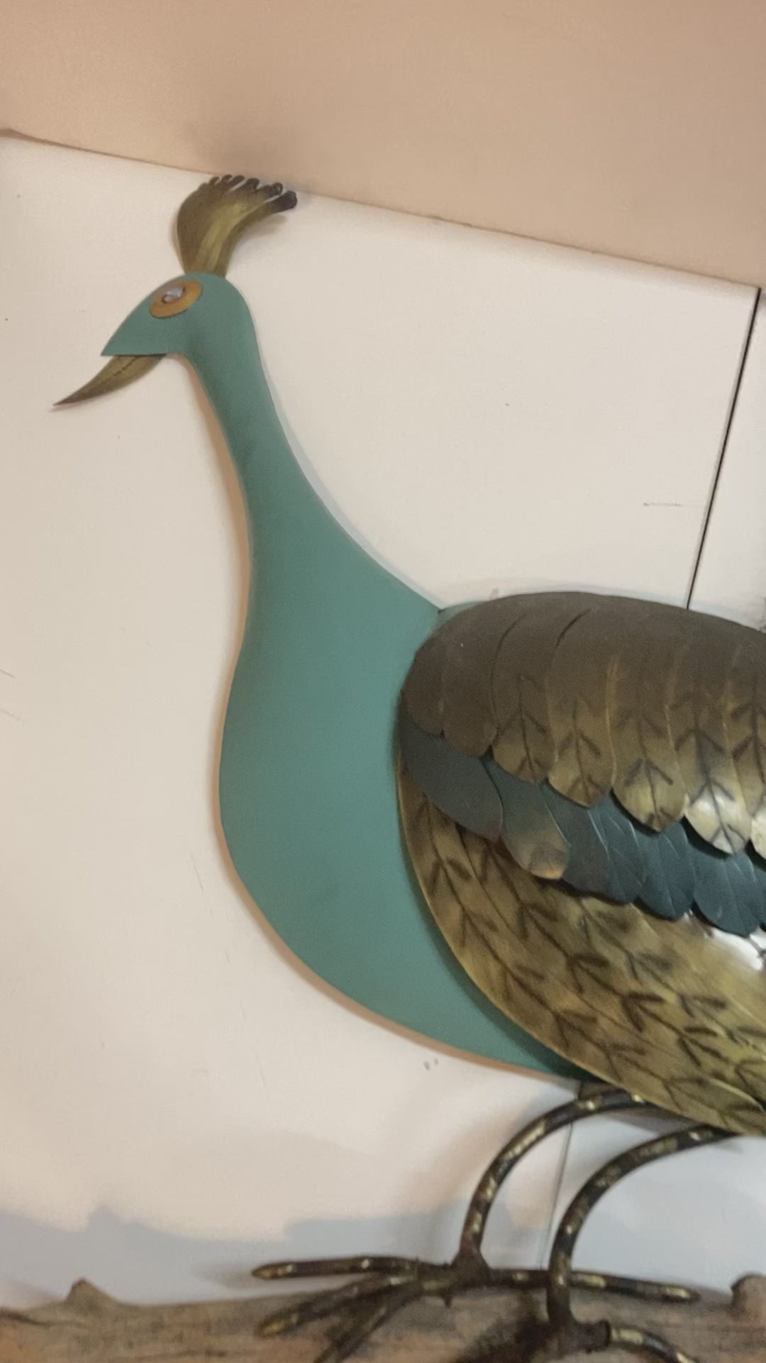 3-D Metal Peacock Wall Sculpture