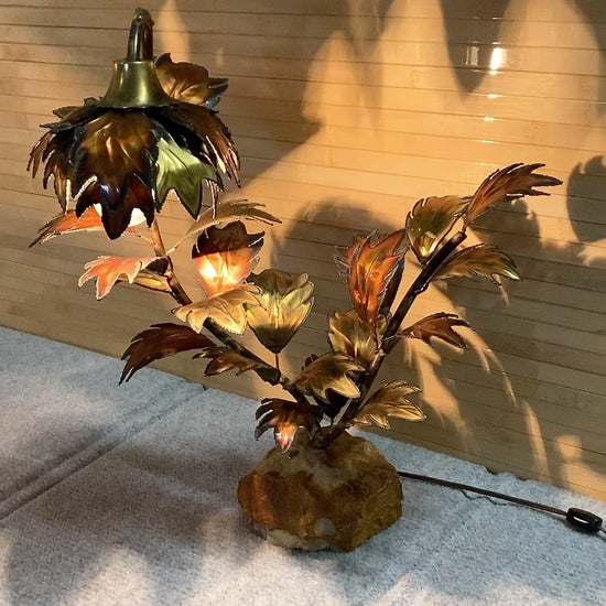 Bronze Flower Lamp | Quartz Base