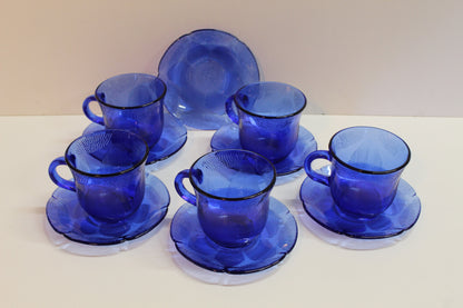  Forte Crisa, Cobalt Blue Coffee Cups and Saucers