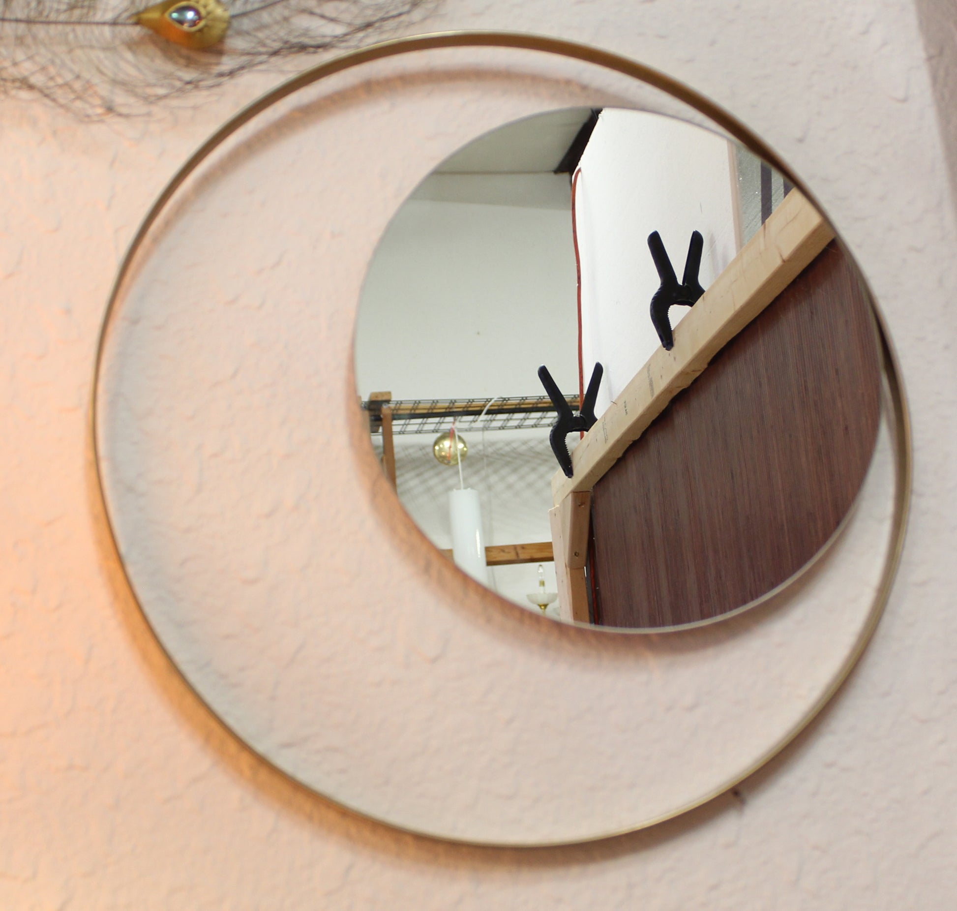 Gold Eccentric Round Mirror