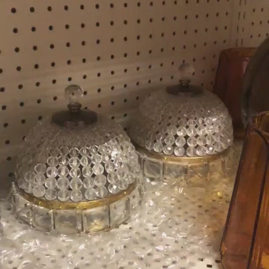 Antique Crystal Beaded Basket Shade