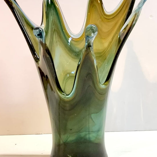 Extra Large Green  Murano Art Glass Vase 
