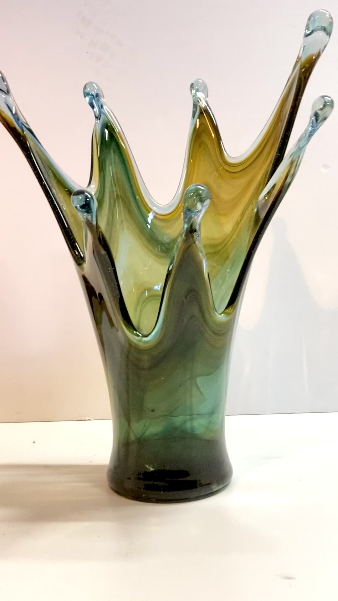 Extra Large Green  Murano Art Glass Vase 