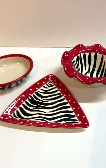 3-Pc Cali USA 1960s Studio Pottery Trinket Bowls