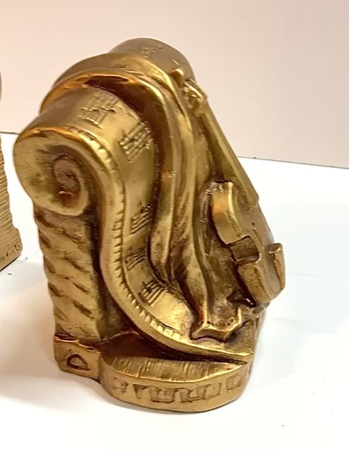 gold Gilt Muical Bookends