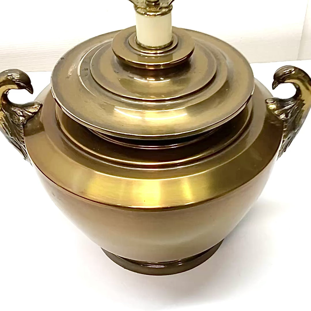 Classical Urn Style Brass Table Lamp/ Styled after Fredrick Cooper Hollywood Regency table lamp