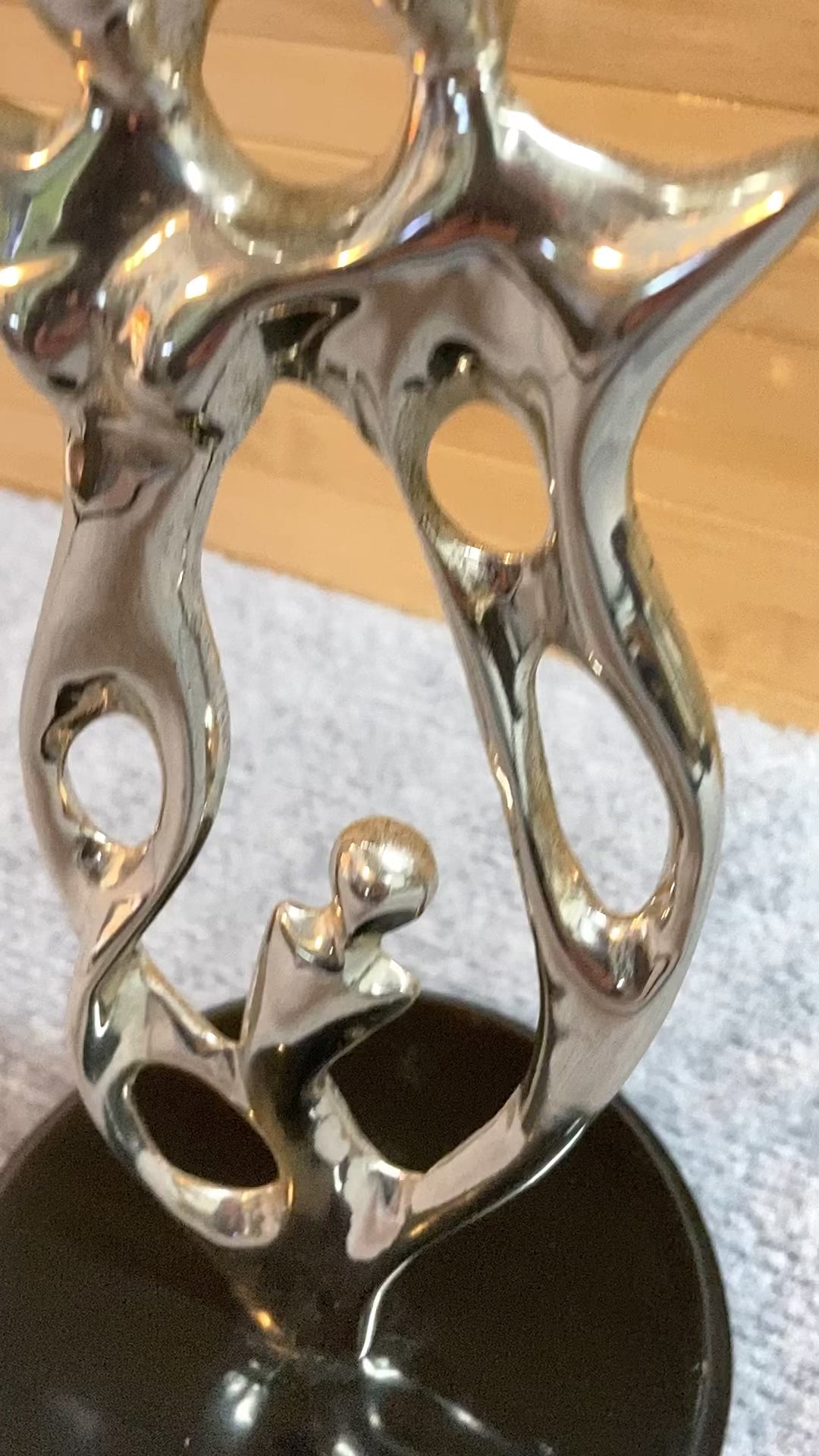 Abstract Family Silver Sculpture