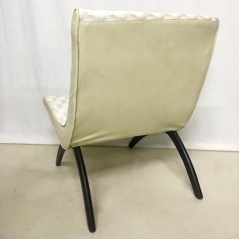 Textured White Vinyl Scoop Chair