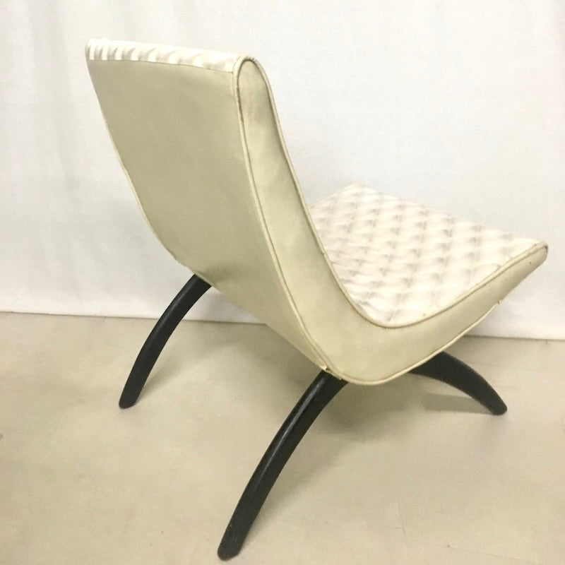 Textured White Vinyl Scoop Chair