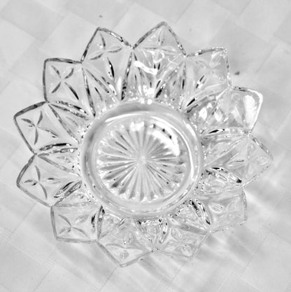 Vintage Federal Crystal Dessert Bowl and Saucer