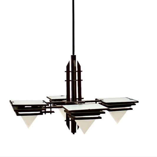 4-Light Inverted Triangle Shades Chandelier