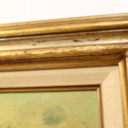 Close-up of orange poppy oil painting with thick impasto texture signed King".