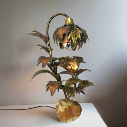 Bronze Flower Lamp | Quartz Base