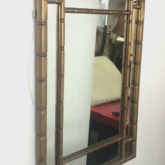 Gilt Wood Bamboo Wall Mirror