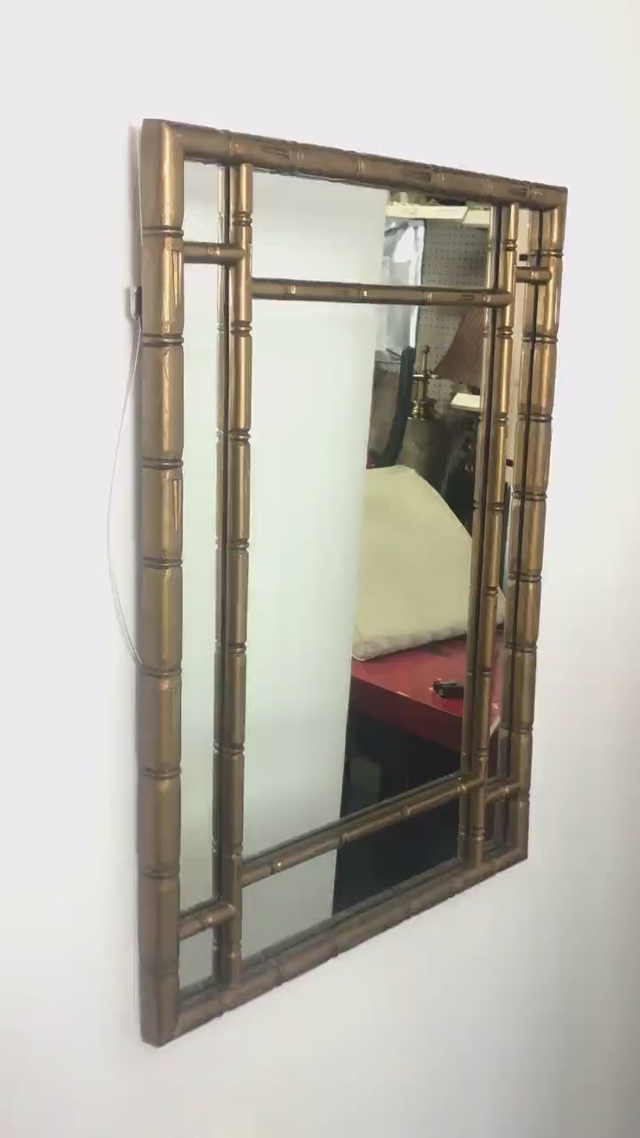 Gilt Wood Bamboo Wall Mirror