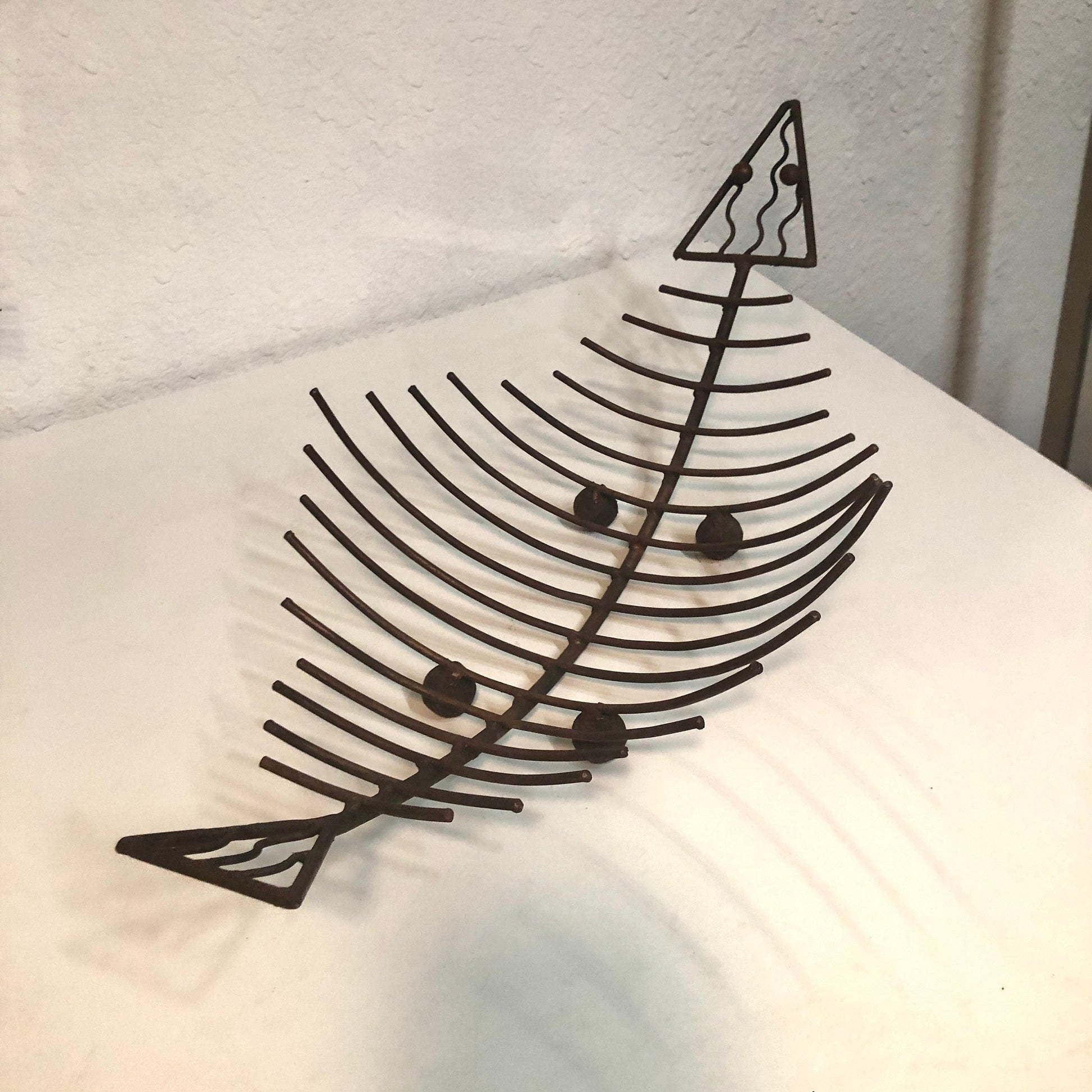 Large Modernist Iron Lizard Log Holder Basket