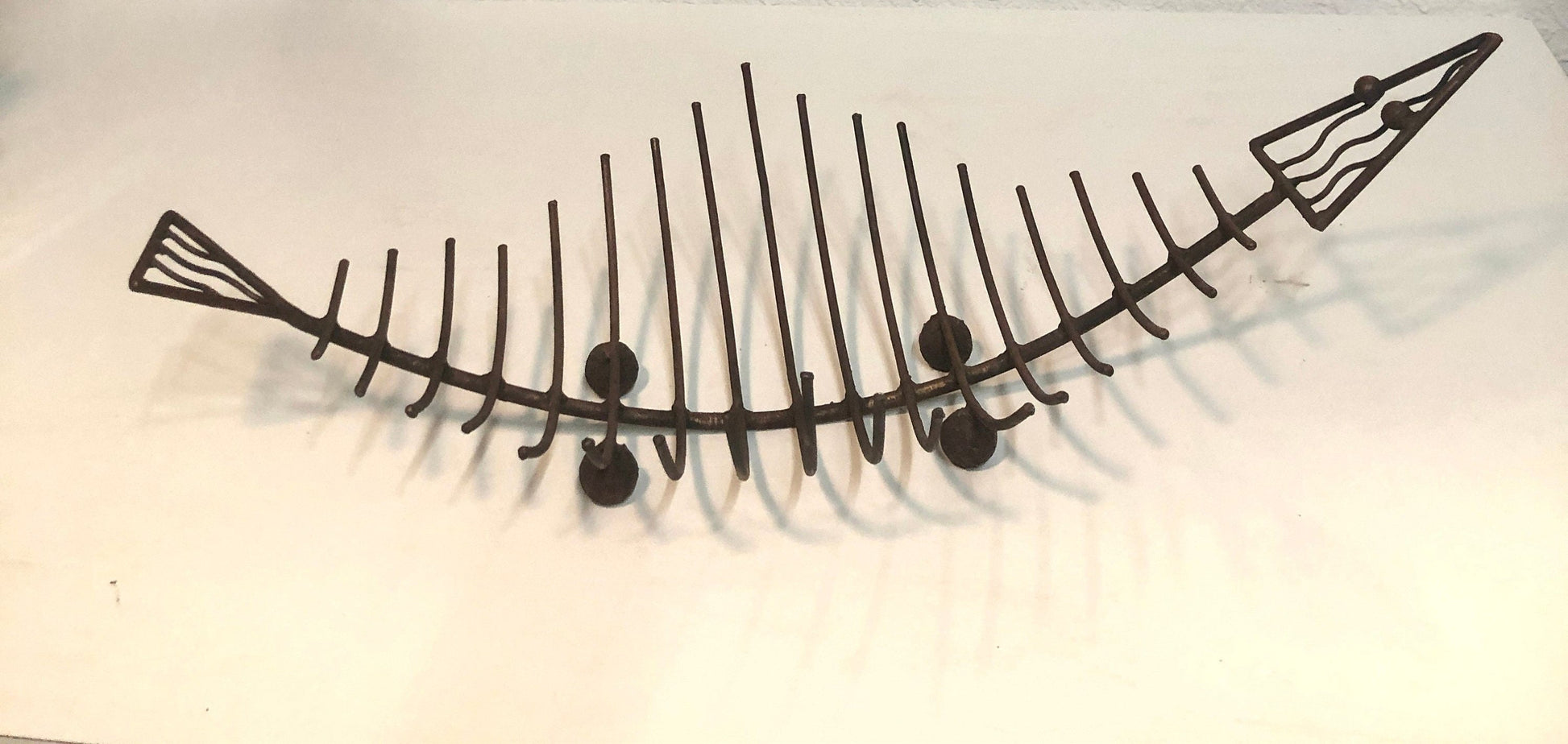 Large Modernist Iron Lizard Log Holder Basket
