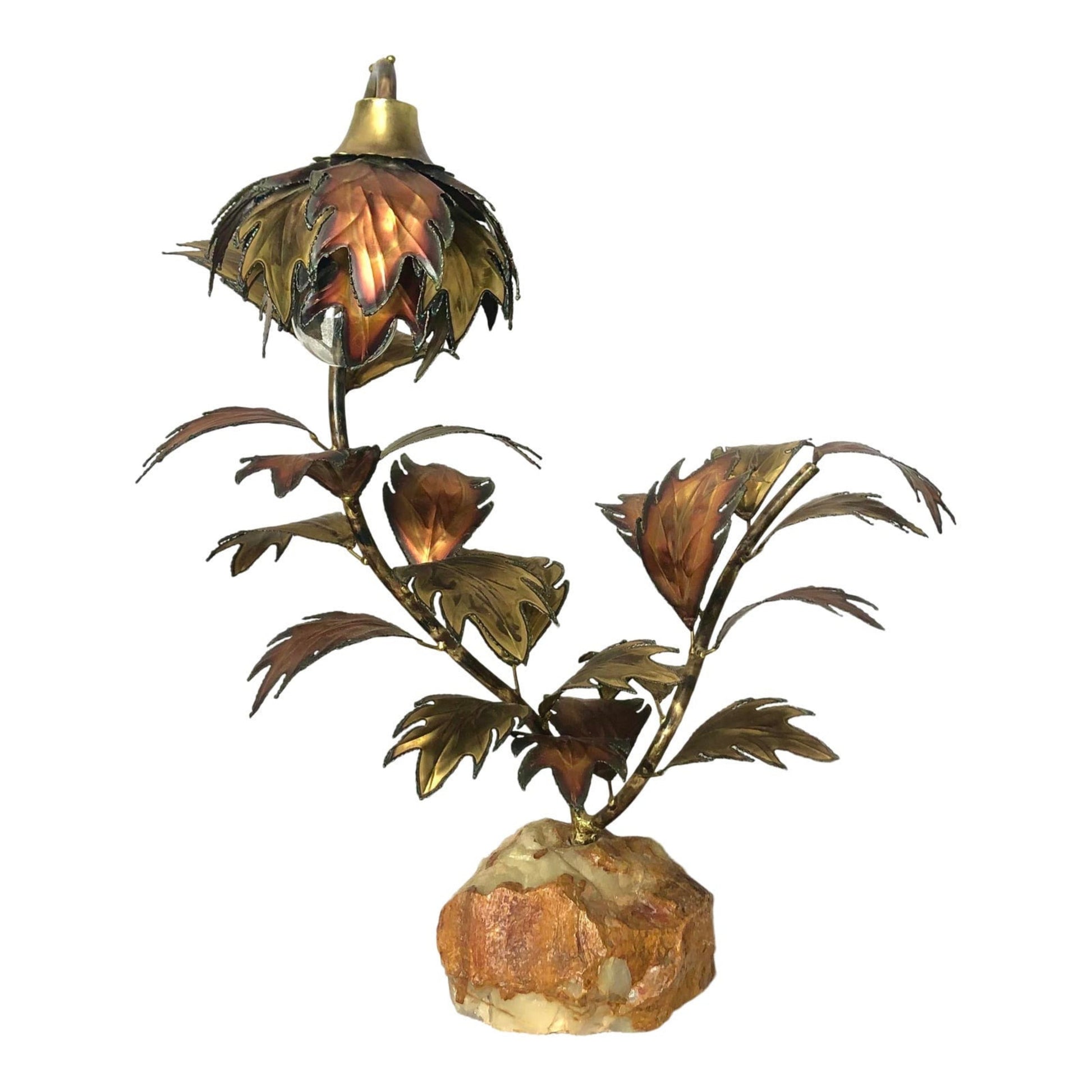 Bronze Flower Lamp | Quartz Base