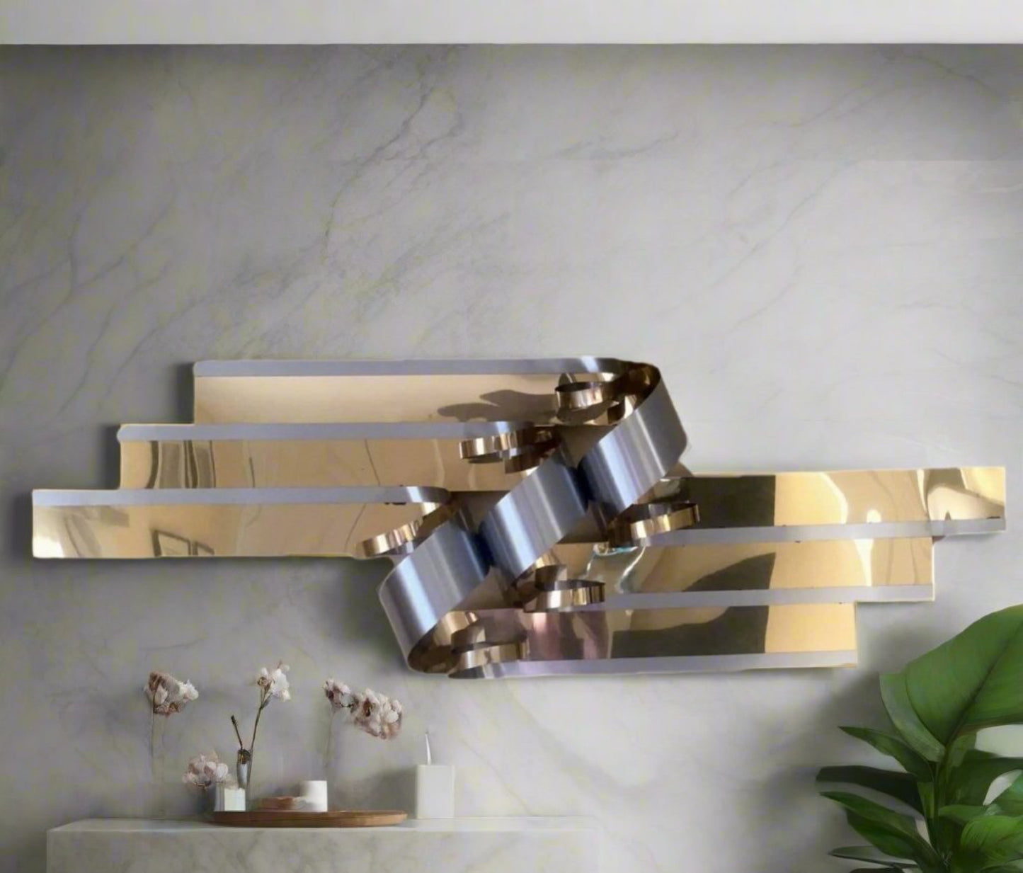 Curtis Jere Metal Ribbon Wall Sculpture