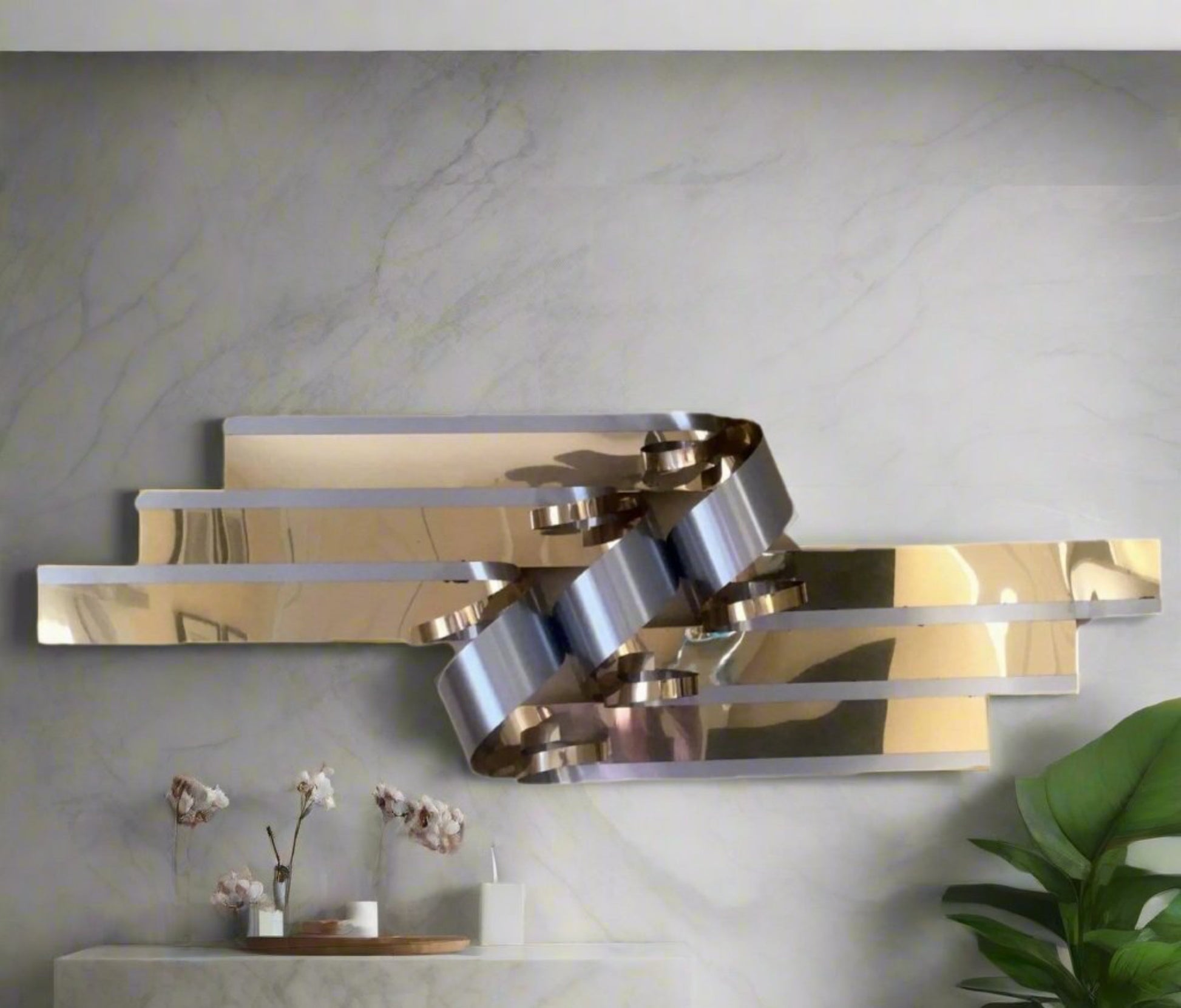 Curtis Jere Metal Ribbon Wall Sculpture